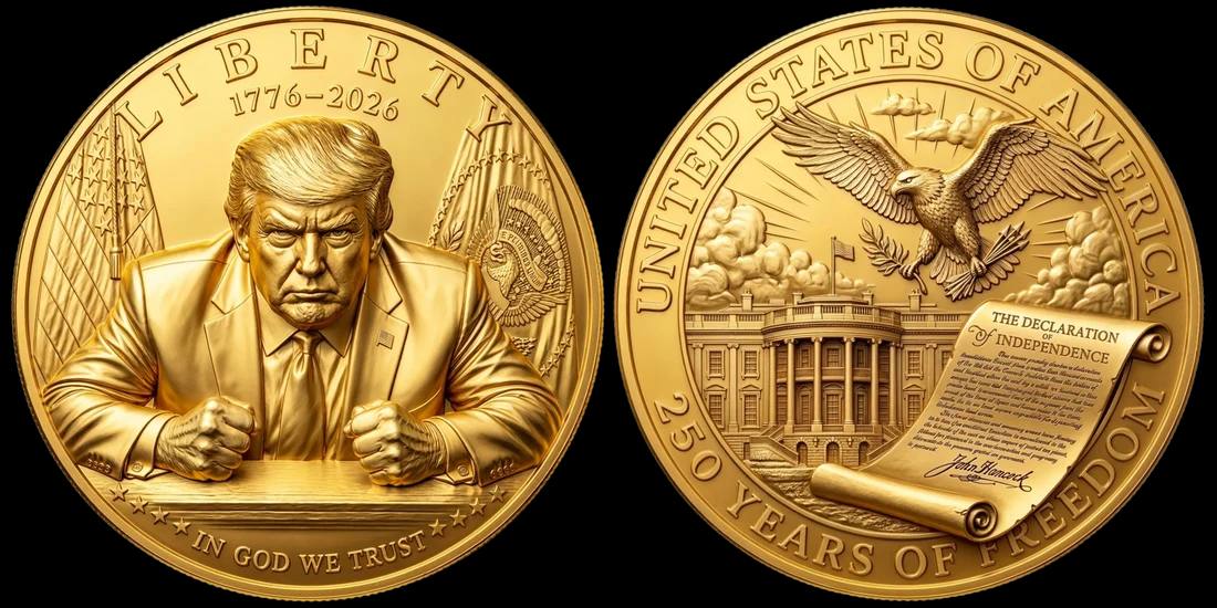 President Donald J. Trump 24K Gold Coin Front